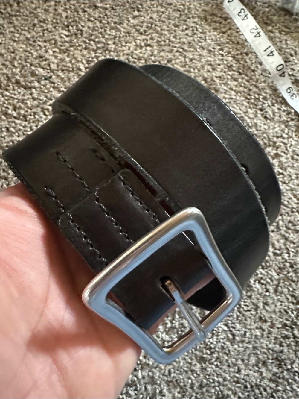 Red Wing Classic Black Leather Men's Belt with Silver Buckle